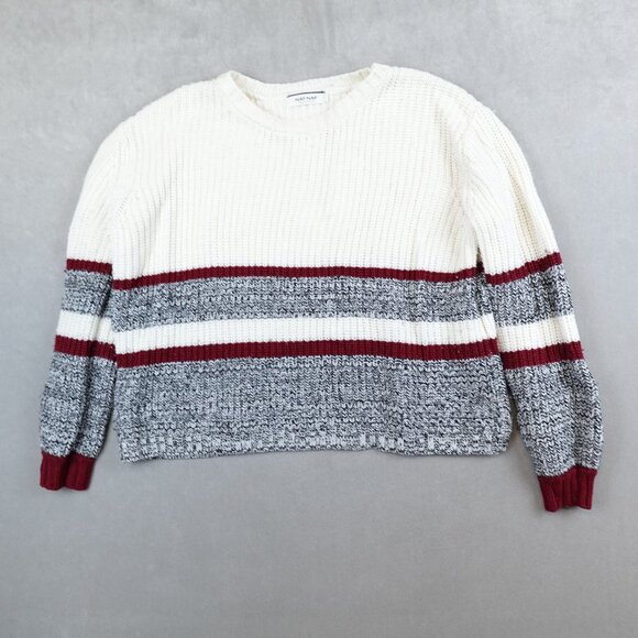 Naf Naf Knit Sweater Cropped Boxy Striped - Picture 1 of 7